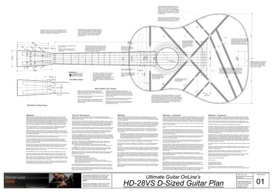 HD-28VS Dreadnought Guitar Plans | Other Files | Patterns and Templates