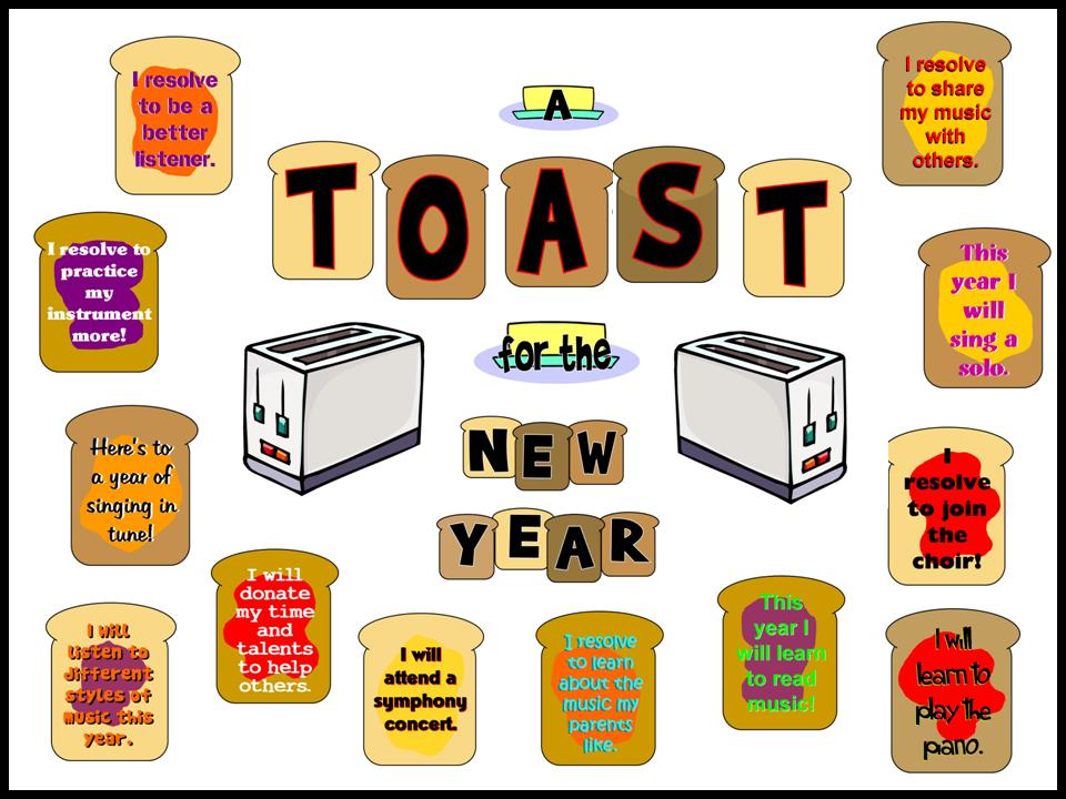 Toast for the New Year Bulletin Board Kit | Other Files | Patterns and Templates