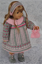 DollKnittingPattern - 0070D ROSALIN -DRESS, PANT, SHOES, HAIR BAND,  HAND BAG - Digital Download