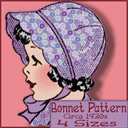 Scalloped Bonnet 1930s-40s FOUR sizes Lined OR Felt! - Digital Download