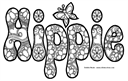 hippie coloring design