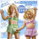 E-Z Tot Sun Swim Suit Bikini 2 pc Crochet and Knit Sizes 2 and 4 - Digital Download