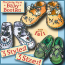 1940s FELT Baby to Toddler Booties Moccasin Style e-Pattern 3 SIZES - Digital Download