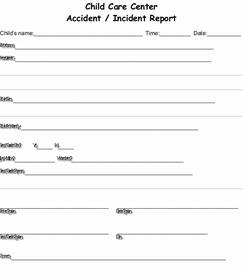 download child care child incident report form