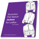 Ladies Jacket Flats Illustrator Template - Digital Download