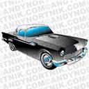 Car Clip Art 1955 Ford T-Bird - Digital Download