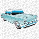 Car Clip Art 1957 Chevy Bel Air - Digital Download