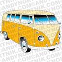 Car Clip Art 1962 VW Bus - Digital Download