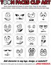 Cartoon Faces Clip Art - Digital Download