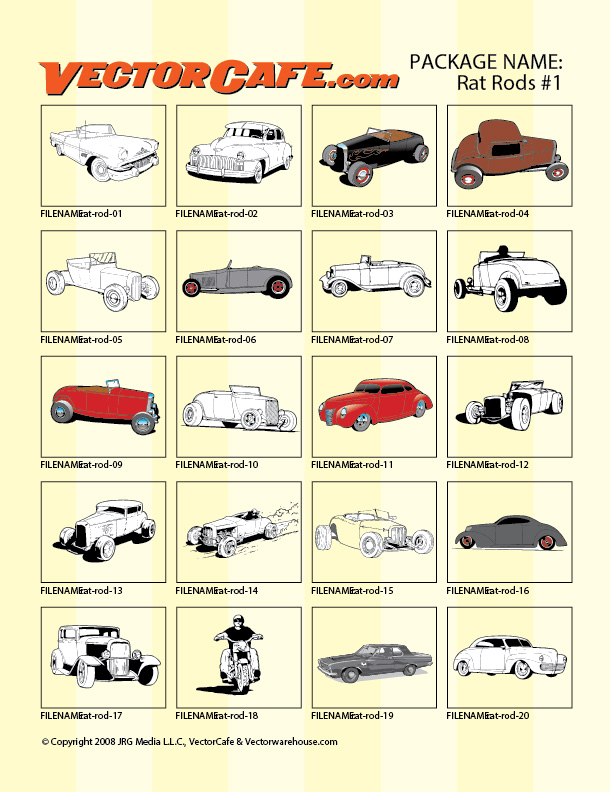 Rat Rod Clip Art - Digital Download