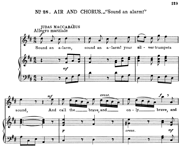 My arms!...Sound an alarm! Recitative and Aria for Tenor (Judas). G.F