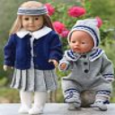 DollKnittingPatterns -0117D GRETE - Grete: Folded Skirt, Blouse, Pants, Cardigan, Socks and Hairband Grete’s Sister: Suit, Hat and Socks (English) - Digital Download