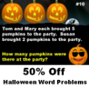 50% Off Halloween Math Word Problems - Digital Download