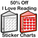 50% Off I Love Reading Books - Sticker Chart Set - Digital Download