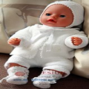 DollKnittingPattern - 0005D LITTLE BABYDOLL - Cardigan, bonnet, Socks, Pants and Body-(English) - Digital Download