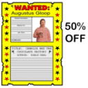 50% Off Charlie and the Chocolate Factory Wanted Posters Set - Digital Download