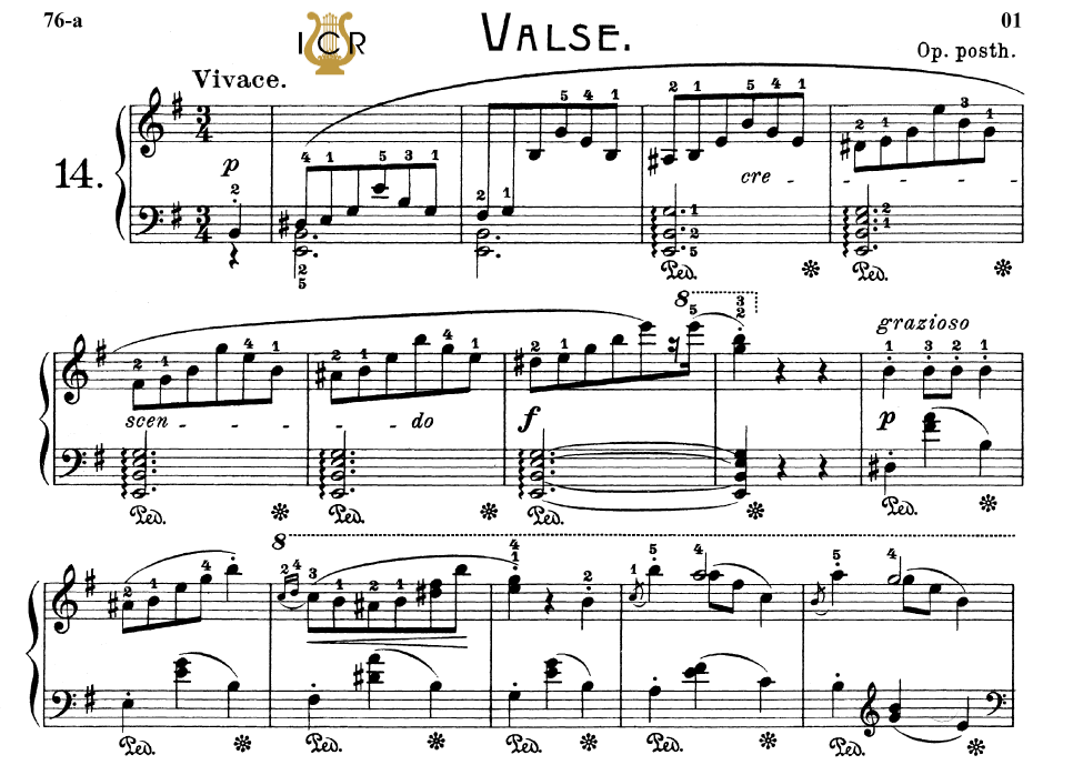Waltz No.14, Op.Posth. in E Minor, F.Chopin, Scholtz, Ed.C.F.Peters (1904), A5, Tablet Edition