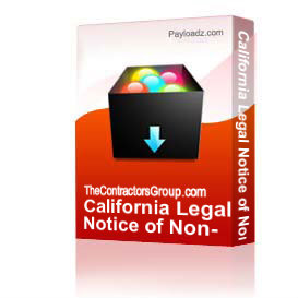 california legal notice of non responsibility other files notice of non responsibility california form