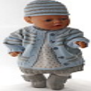 DollKnittingPatterns 0143D SOPHIA (Februar)-  Jakke, Kjole, Lue, Strømpebukse og Sko-(Norsk) - Digital Download