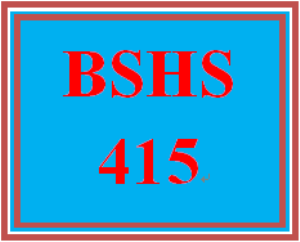 bshs 415 week 7 weekly journal entry