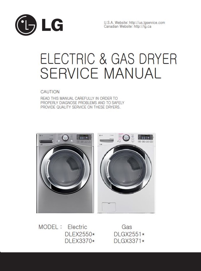 LG DLEX3370V DLEX3370W dryer service manual and repair guide | eBooks | Technical