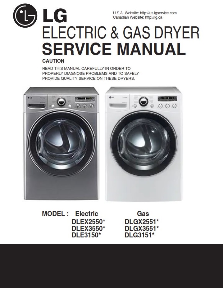 LG DLGX3551V DLGX3551W dryer service manual and repair guide | eBooks | Technical