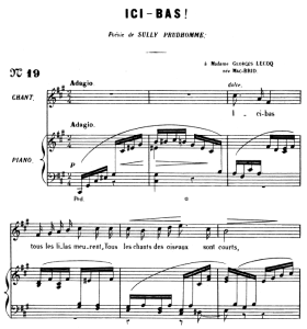 Ici-bas Op.8 No.3, Medium Voice F-Sharp minor, G. Fauré. For Mezzo or ...