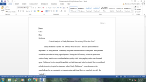 Emily dickinson research paper