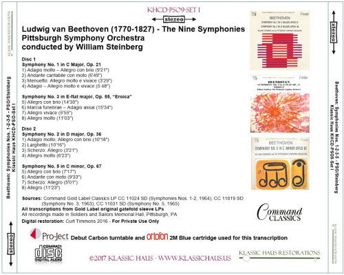 Beethoven: 9 Symphonies Set I: Symphonies Nos. 1-2-3-5 - PSO/Steinberg - Additional View 1
