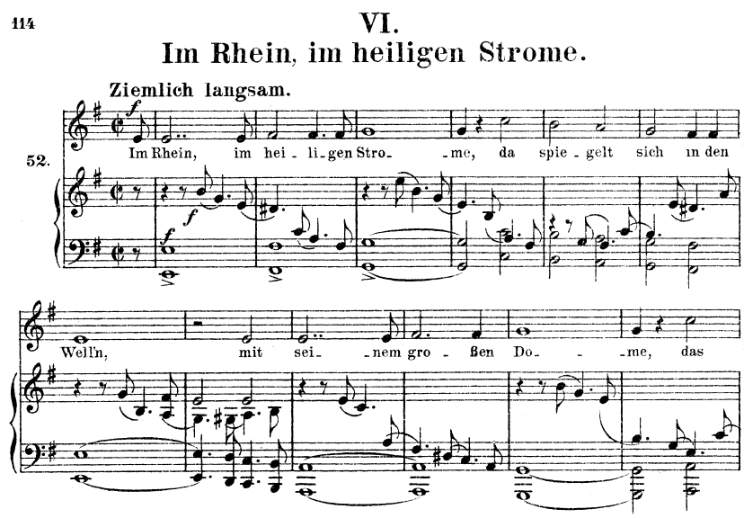 Im Rhein, im heiligen Strome (No.6 from Dichterliebe op. 48) - Score