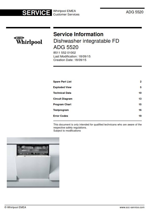 Whirlpool ADG 5520 Dishwasher Service Manual | eBooks | Technical