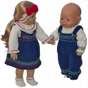 DollKnittingPatterns 0184D JULIE & JULIAN - Pull, jupe, pantalon, bandeau, chaussures pour Julie  Pull, Chaussures, Pantalon pour Julian-(Francais) - Digital Download