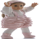DollKnittingPattern 0185D HENNY-Pants, sweater, ruffled short pants, hairband and shoes-(English) - Digital Download