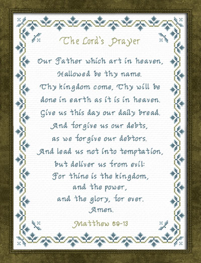 The Lords Prayer KJV | Crafting | Cross-Stitch | Religious