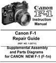 canon f-1 repair guide & instruction manual