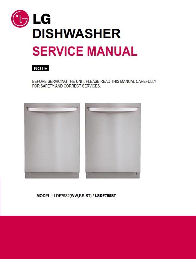 LG LDF7932ST Dishwasher Service Manual and Troubleshooting Guide | eBooks | Technical