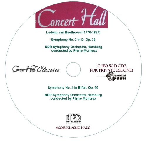 Beethoven: Symphonies No. 2 & 4 - NDR Symphony Orchestra, Hamburg/Pierre Monteux - Additional View 3