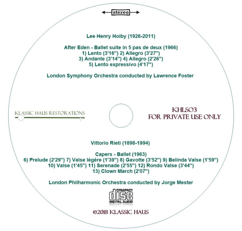 Hoiby: After Eden ballet suite; Rieti: Capers ballet music - Additional View 3