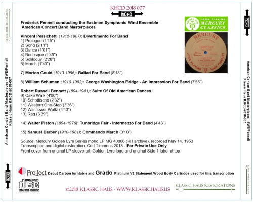 American Concert Band Masterpieces - Eastman Wind Ensemble/Frederick Fennell - Additional View 1