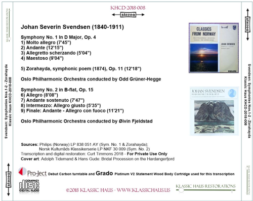 Johan Severin Svendsen: Symphonies Nos. 1&2; Zorahayda, symphonic poem - Additional View 1