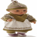 DollKnittingPattern 0198D RIKKE - Dress, pants, cap, scarf and socks-(English) - Digital Download