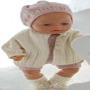DollKnittingPatterns 0202D RAMONA - Jakke, romper, lue og sokker-(Norsk) - Digital Download