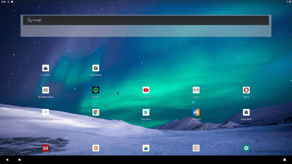 android-x86_64 10 with google play store, aptoide app manager and f-droid