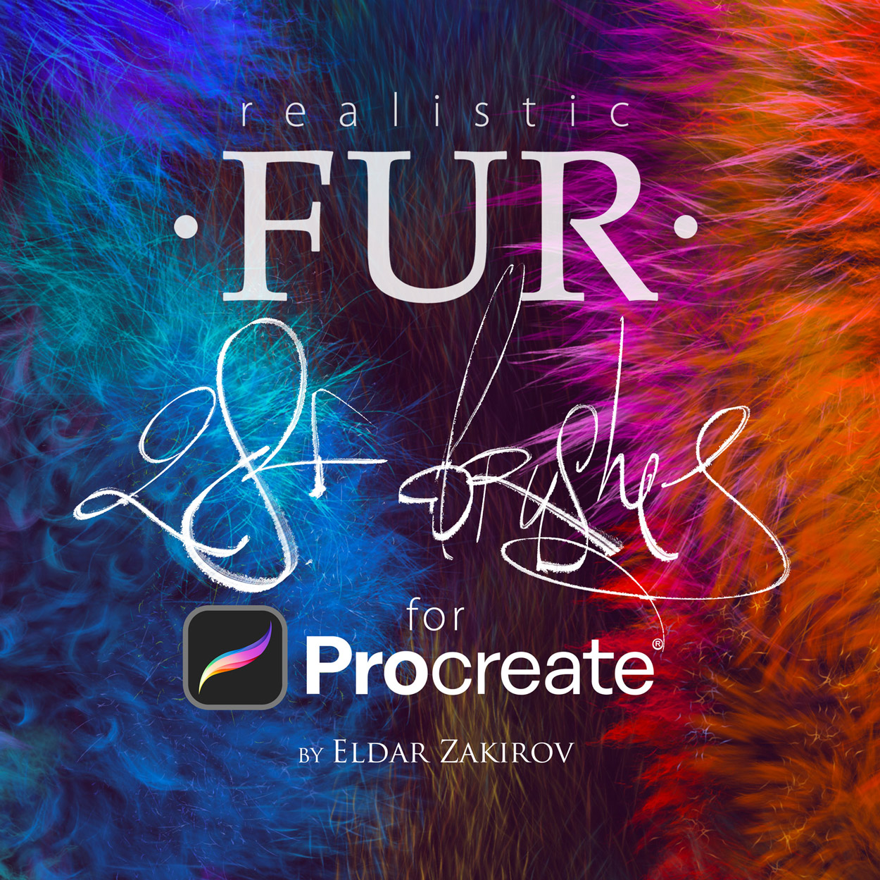 Realistic FUR Brushes for Procreate - Digital Download