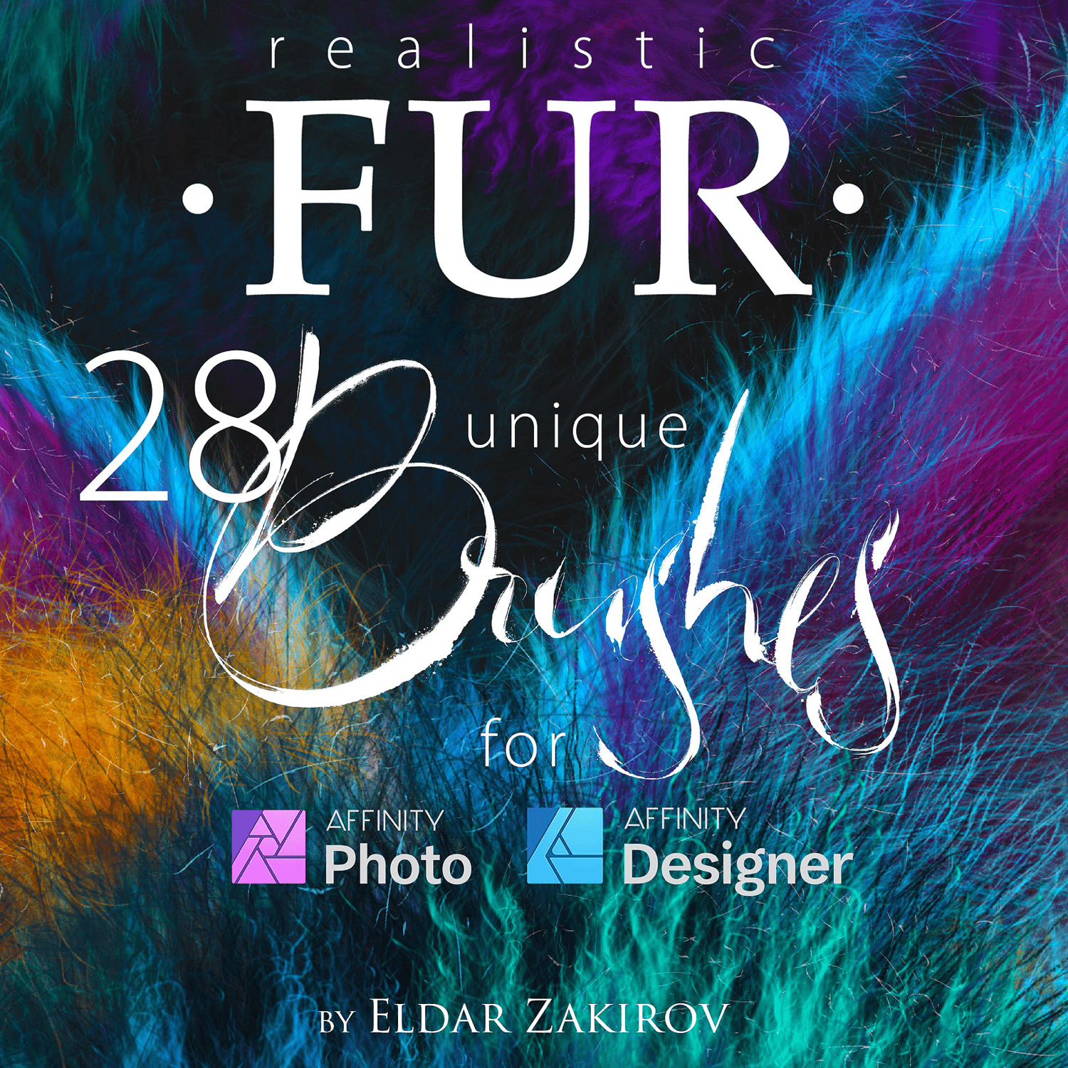 Realistic FUR Brushes for Affinity Photo & Designer - Digital Download