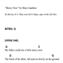 Mercy Now:  Play-along Chords & Lyrics (Mary Gauthier) - Digital Download