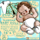 Sleepy Cloth BABY Doll VINTAGE 1940s e-pattern PDF download - 14 inch - 7 inch - 5 inch - Digital Download