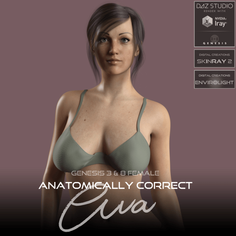 Anatomically Correct: Ava for Genesis 3 and Genesis 8 Female - Digital Download