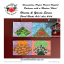Shrub Blocks 1 through 4 - Hearts & Yards Series Foundation Paper Pieced (FPP) block pattern - Digital Download