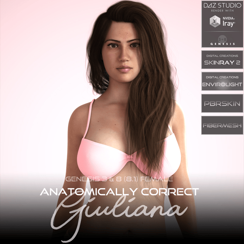 Anatomically Correct: Giuliana for Genesis 3 and Genesis 8 Female (8.1) - Digital Download